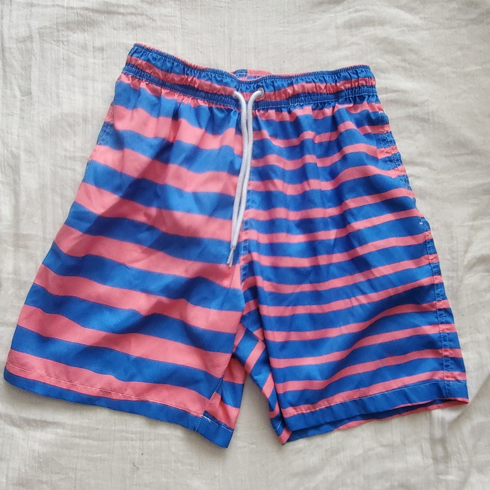 Boardies Pink and Blue Striped Swim Shorts Size S
